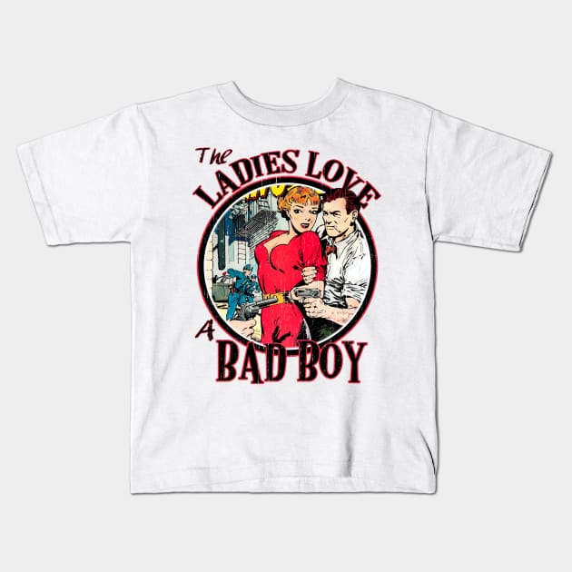 Th Vintage Worn Bad Boy Tee Kids T-Shirt by Joaddo